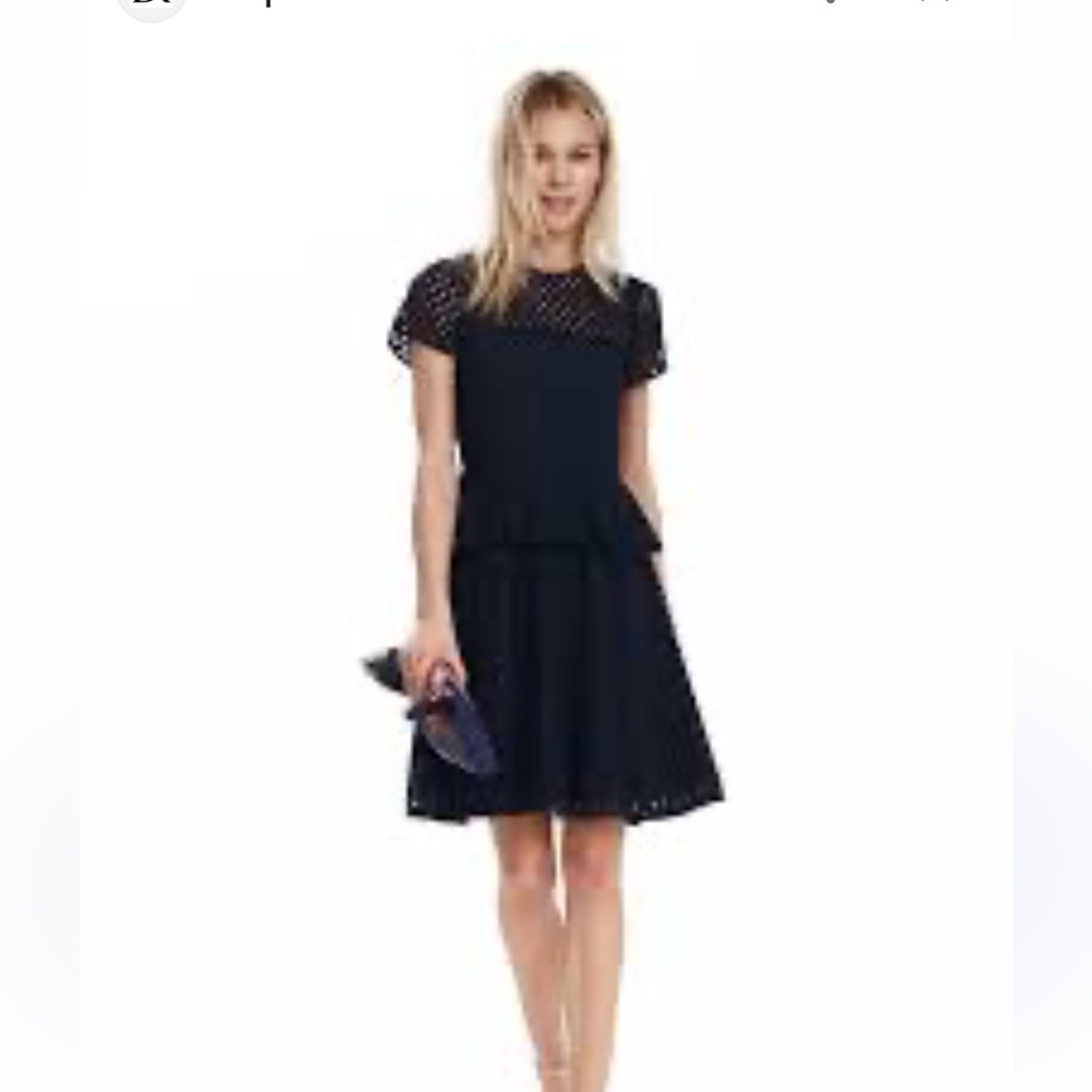 Banana Republic Geo Lace Peplum Dress Navy size 0